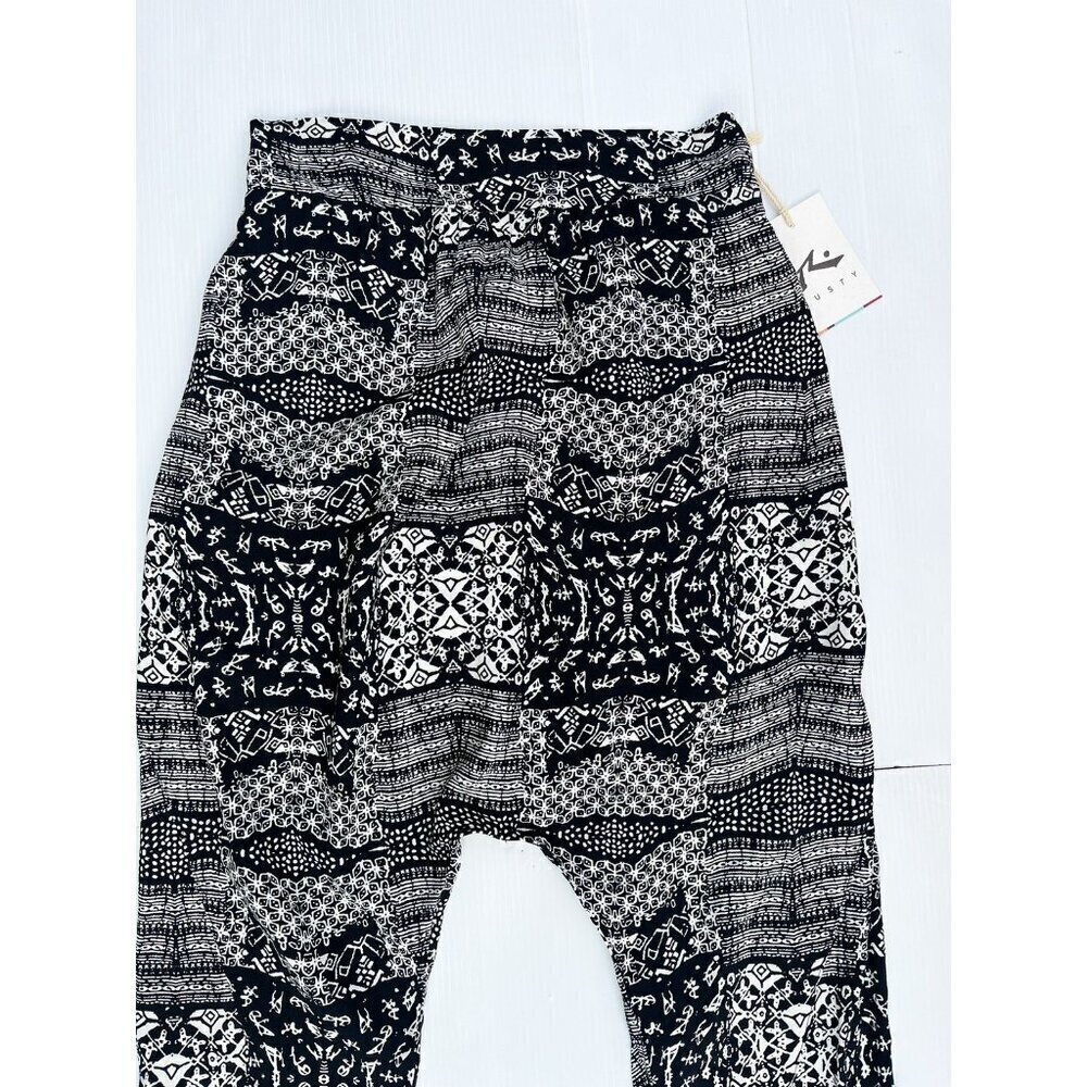 Rusty White Black Printed Casual Lightweight Grage Pants Size M - Picture 15 of 16